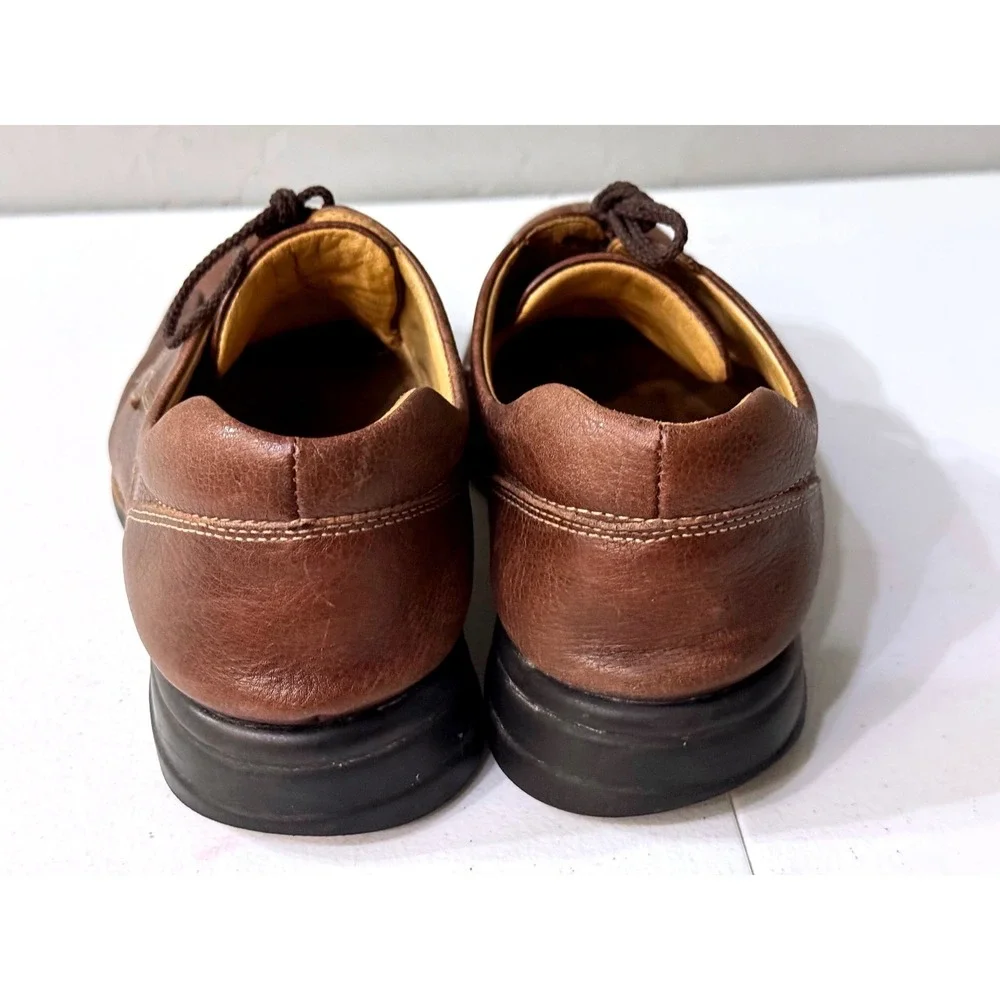 Johnson & Murphy Shuler Bicycle Brown Skeepskin Leather Dress Shoe Men's US 9.5